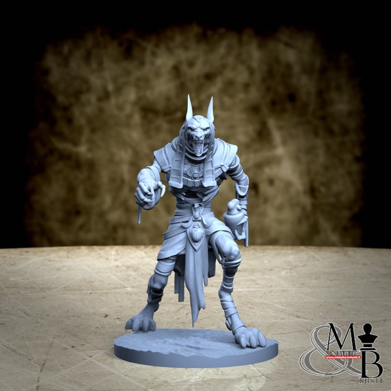 Undead Anubis, miniature to assemble and color, in resin