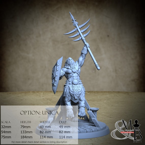 Chieftain Liotaurus, Kingdom of Felinaria, by Clay Cyanide Miniature, miniature to assemble and paint, resin
