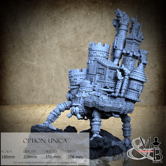 Moving Fortress, Victorian Steampunk, by Clay Cyanide Miniature, miniature to assemble and paint, resin