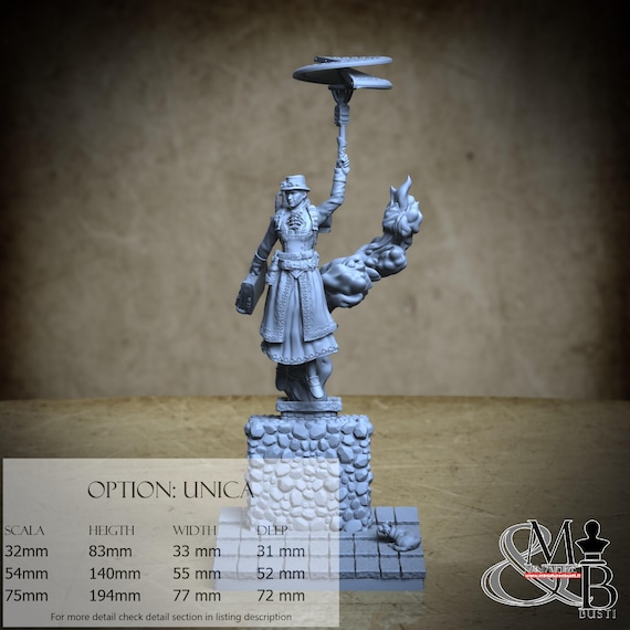 Mary Poppins, Victorian Steampunk, by Clay Cyanide Miniature, miniature to assemble and color, resin