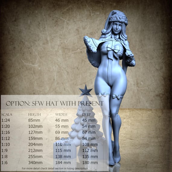 Sexy Santa Girl - 3D-Printed Resin Miniature | July 2025 Collection