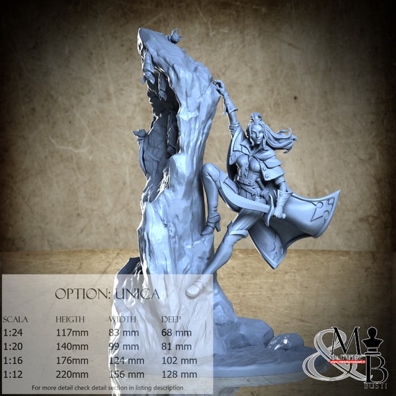 Laura, The Treasure Hunter (75 mm), Horrors of the underground, by Great Grimoire, miniature to assemble and color, resin