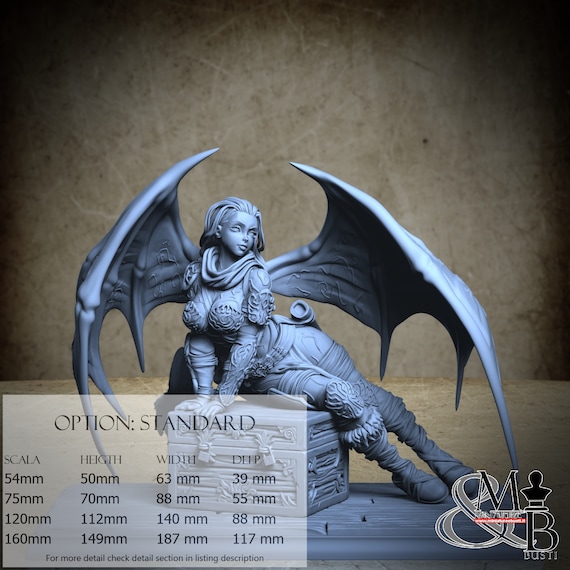 Izel la Succubus Barbarica, miniature to assemble and color, in resin