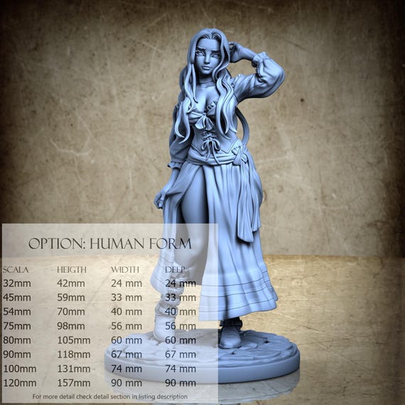 Mercedes the Haunted - by Ronin Art Workshop Resin Miniatures - DnD, RPG, Wargame, and Display to Color - Siervos de la Calaca III