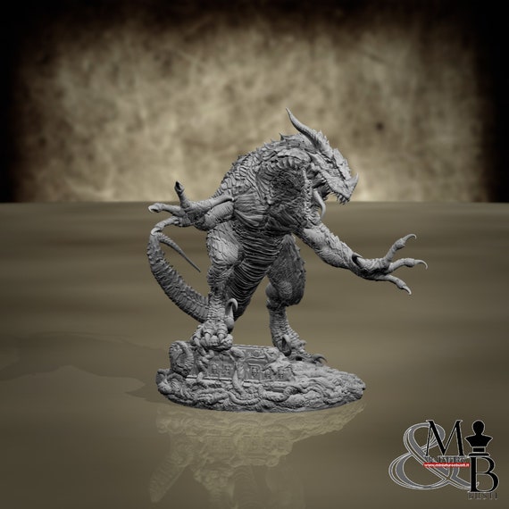 Fleshripper, scion of Ziskal, resin miniature to mount and color, role-playing games, DnD, RPG, RPG, RPG, Archvillain Games