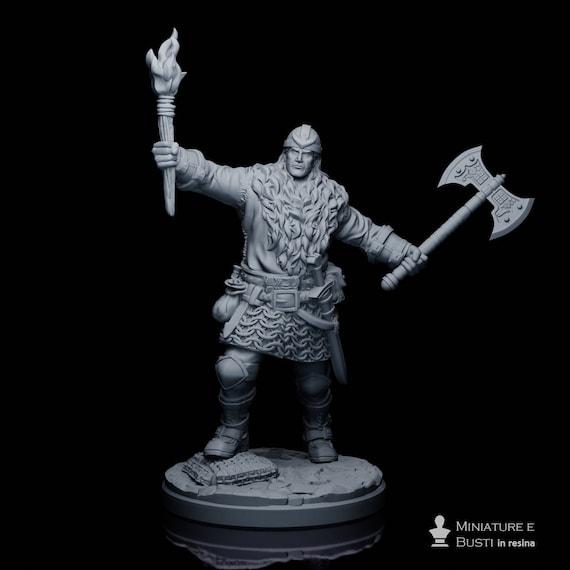 Saxon Axeman, King Arthur's Saga, resin miniature to assemble and color, role-playing games, DnD, RPG, GDR