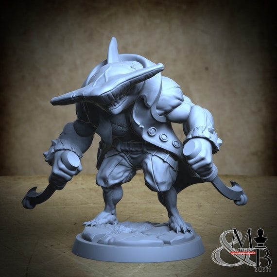 Spike, Pirate Sharks, by Clay Cyanide Miniature, miniature to assemble and paint, resin