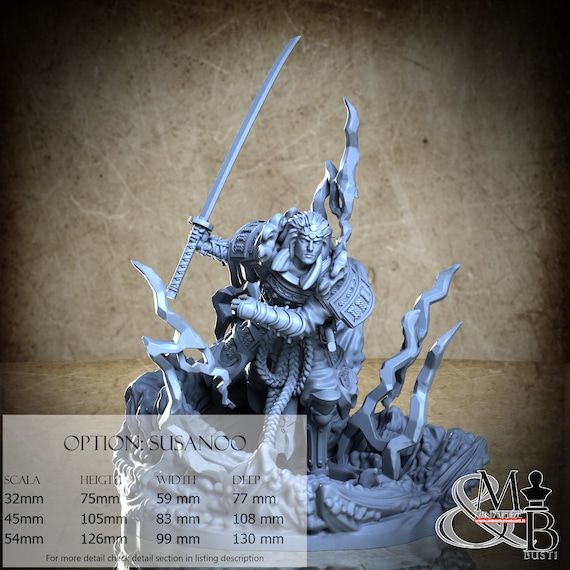 Susanoo, Japanese Deities, by Clay Cyanide Miniature, miniature to assemble and color, resin