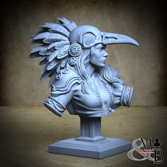Morrigan BUST, miniature to assemble and color, in resin