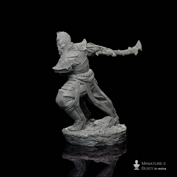 Gith Swordmaster Hero, resin miniature to assemble and color, role-playing games, DnD, RPG, GDR, Archvillain Games