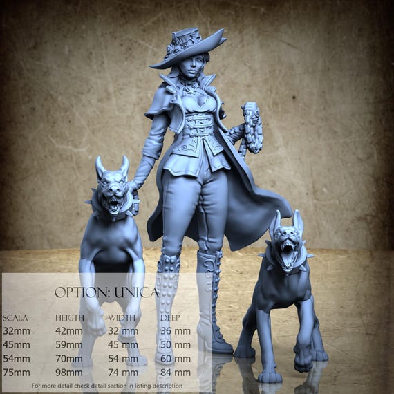 Celia LE Fleu - by Great Grimoire Resin Miniatures - DnD, RPG, Wargame, and Display to Color - Cursed in Stone