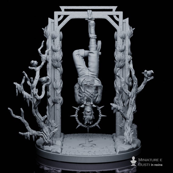 The hanged, Tarot, resin miniature to mount and color, role-playing, DnD, RPG, RDR, Anime