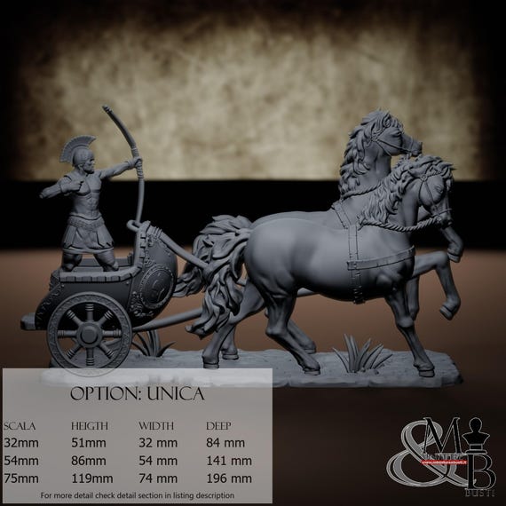 Greek Chariot, Greek Myth Monster and Legends, by Clay Cyanide Miniature, miniature to assemble and paint, resin