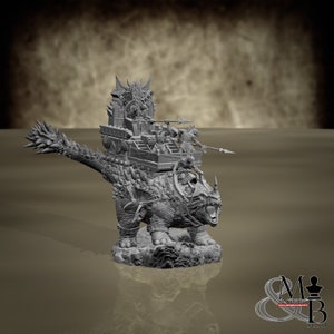 Titanoceratus Combat Team, resin miniature to assemble and color, role-playing games, DnD, RPG, GDR, Archvillain Games