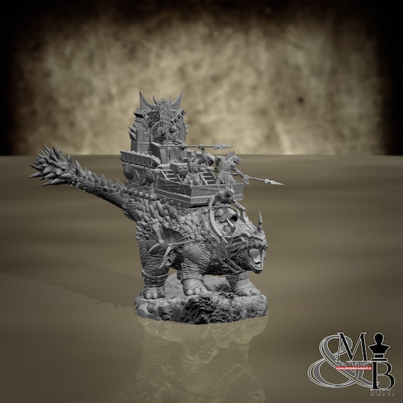 Titanoceratus Combat Team, resin miniature to mount and color, role-playing games, DnD, RPG, RPG, Archvillain Games