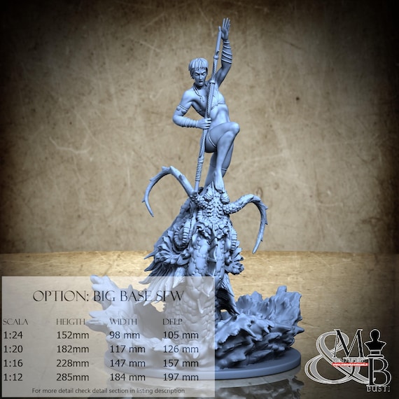 Skjorta the dragonslayer, Settembre 2023 (4 Stili), di Claydemon, miniatura da assemblare e colorare, resina