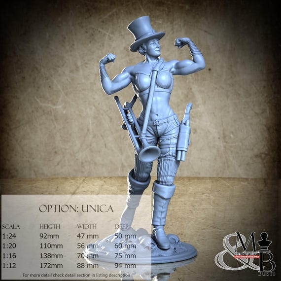 Niobe the trumpeter, January 2023, by Claydemon, miniature to assemble and color, resin