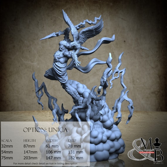 Zeus, Greek Myth - Gods and Goddeses, by Clay Cyanide Miniature, miniature to assemble and color, resin