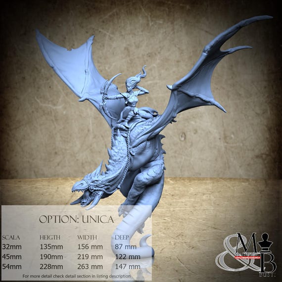 Alira and her dragon, Wingforge, by Great Grimoire, miniature to assemble and color, resin