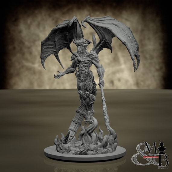 Draconic Hellborn, resin miniature to assemble and color, role-playing games, DnD, RPG, GDR