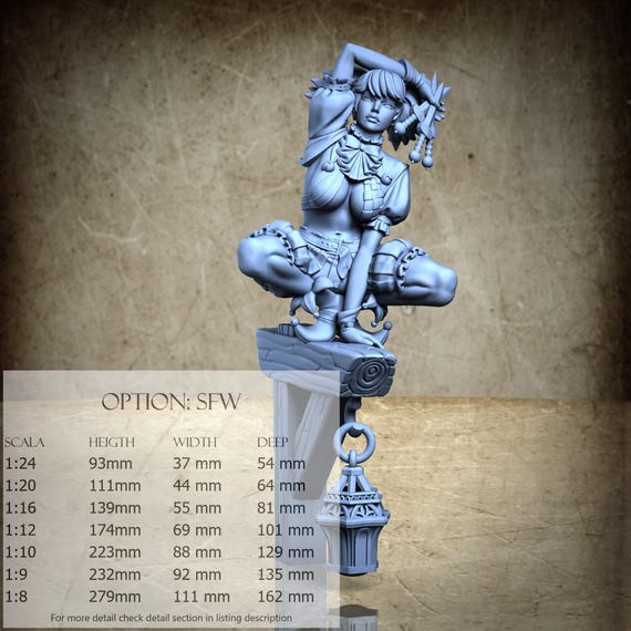 Female Jester - 3D-Printed Resin Miniature | April 2026 Collection