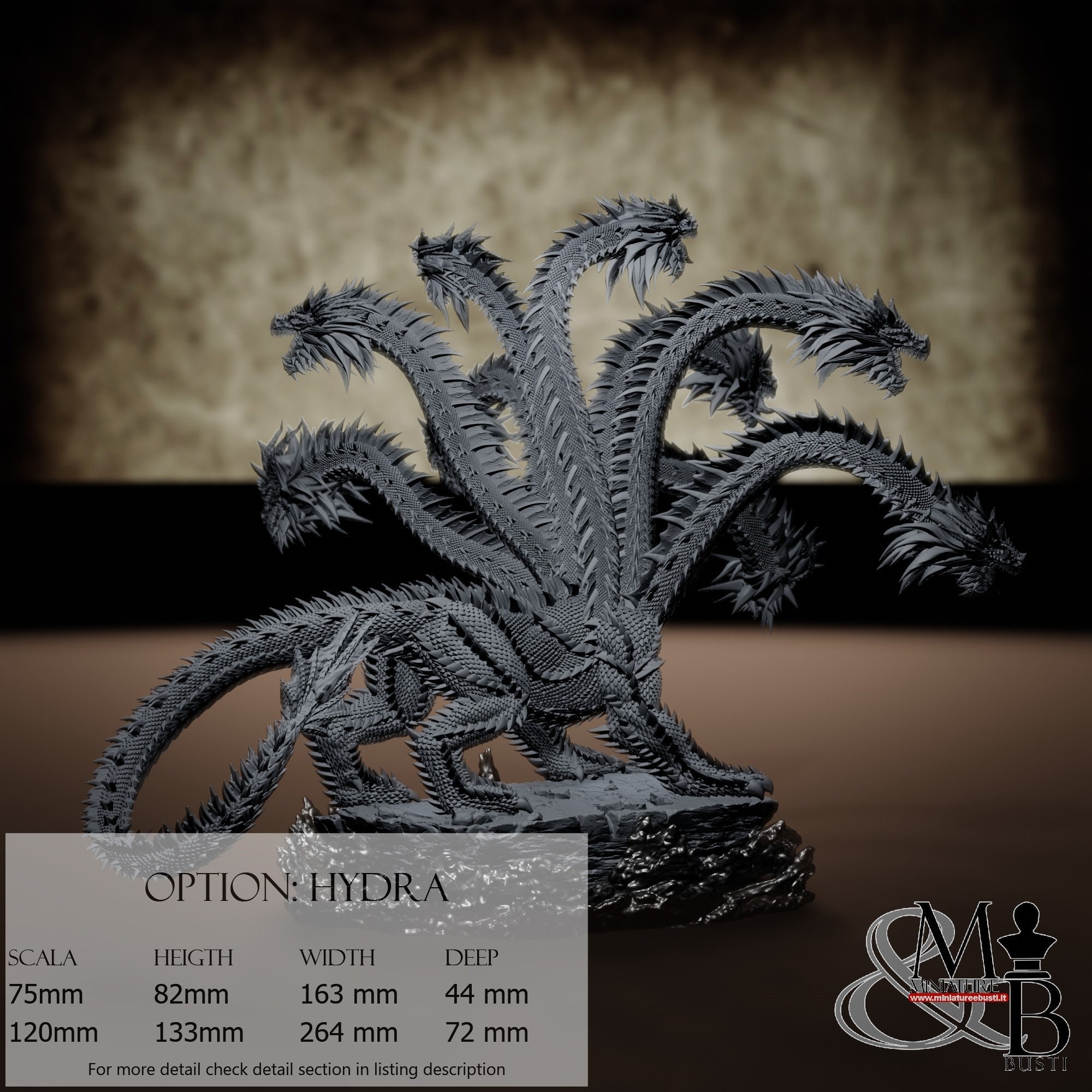 ヒュドラ、ギリシャ神話の怪物と伝説、クレイ・シアニド作、ミニチュア