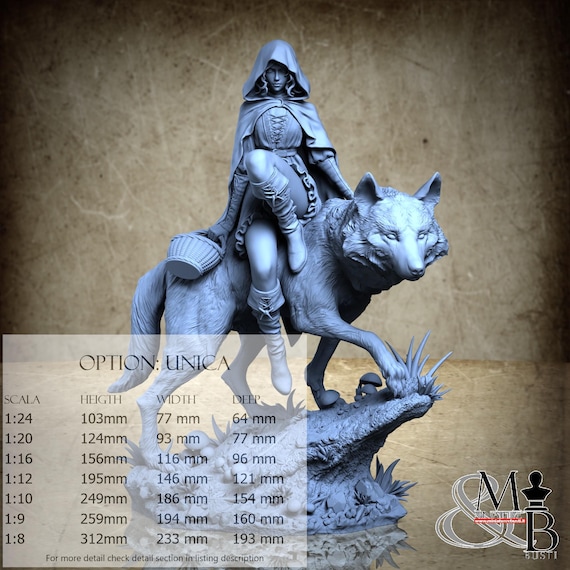 Red Riding Hood, 2024-06, di ca_3d_art, miniatura da assemblare e colorare, resina