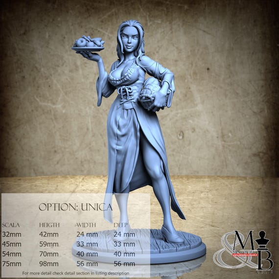 Barmaid Alegra, M34, by Ronin Art Workshop, miniature to assemble and paint, resin