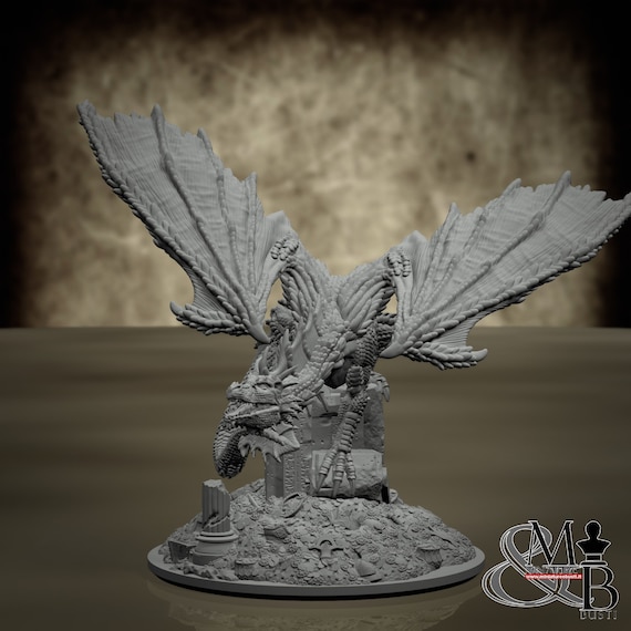 Golden Dragon, resin miniature to assemble and color, role-playing games, DnD, RPG, GDR
