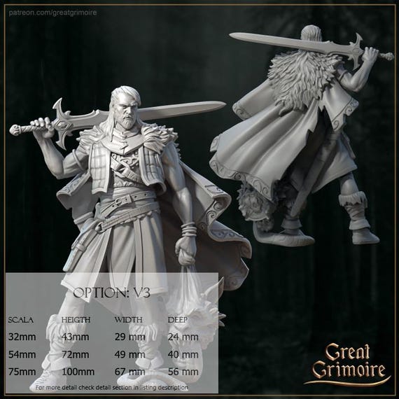 Wylder, the Monster Hunter - Resin miniatures - DnD, RPG, Wargame and coloring display - Bane of the Shrouded Woods