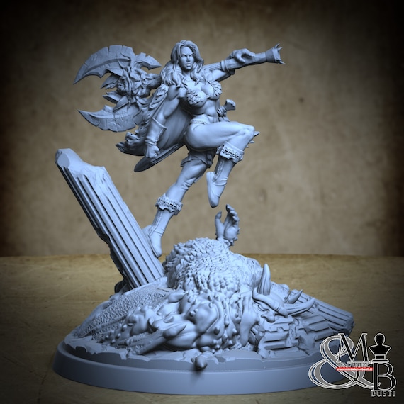 Red Sonja, Hyborian Age, by Clay Cyanide Miniatures, miniature to assemble and paint, resin