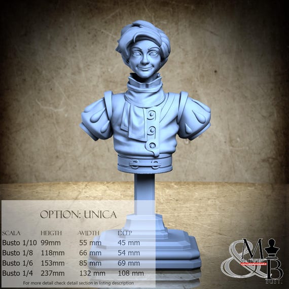 Bust of Prince Lior, Little Kingdom, by Great Grimoire, miniature to assemble and color, resin