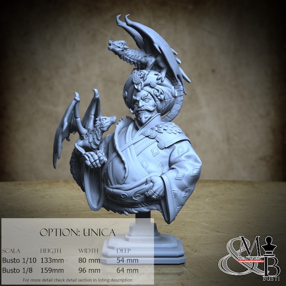 Dragon Merchant Bust, resin miniature to assemble and paint