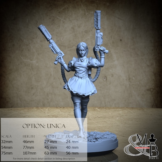 Alice in Wonderland, Victorian Steampunk, by Clay Cyanide Miniature, miniature to assemble and color, resin