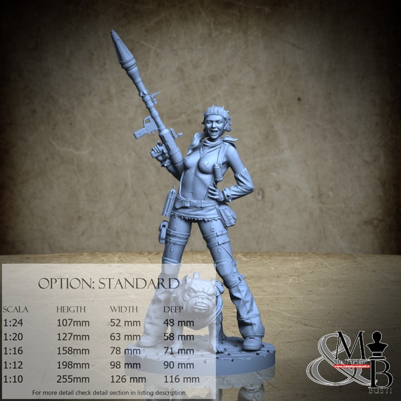 Bazooka Girl, resin miniature to assemble and color