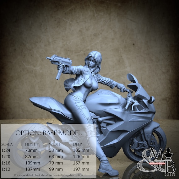 Biker (topless and jacket), Ottobre 2022 (6 Stili), di Nutshell Atelier, miniatura da assemblare e colorare, resina