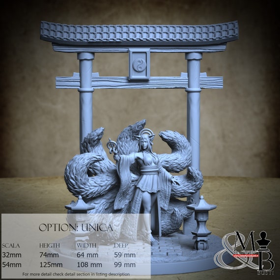 Gumiho, Korean Mythology, by Clay Cyanide Miniature, miniature to assemble and paint, resin
