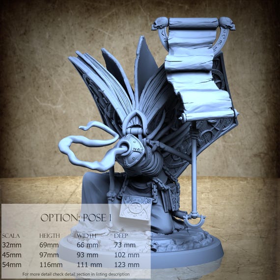 Bibliomortis - 3D-printed resin miniature | Stoa Mortis Collection - The Undying Academy