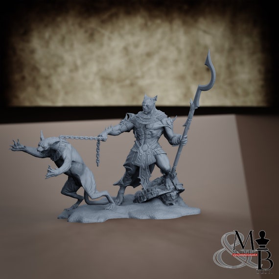 Figli di Sekhmet (Varie Pose), miniatura in resina da montare e colorare, giochi di ruolo, DnD, RPG, GDR, Archvillain Games