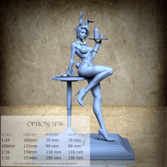Bunny Girl - Resin Statue - DnD, RPG, Wargame and Display to Color -