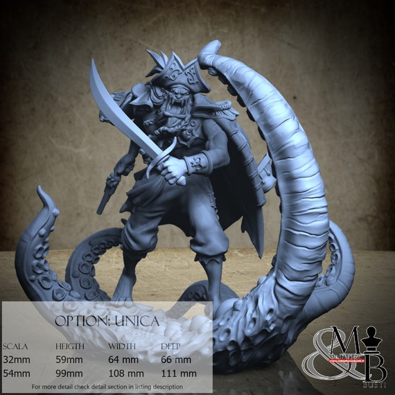 Roar, the Scarred Pirate, resin miniature to assemble and paint