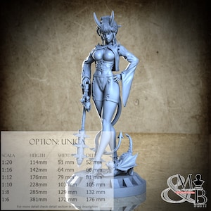 Oni Girl, miniatura da assemblare e colorare, in resina
