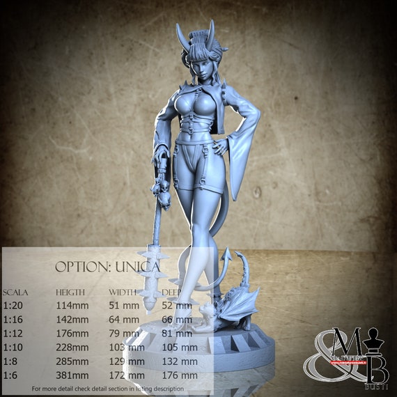 Oni Girl, miniatura da assemblare e colorare, in resina