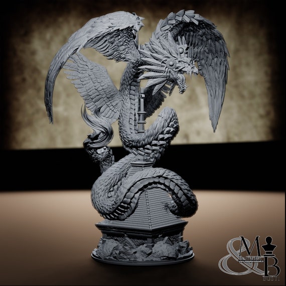 Quetzalcoatl, resin miniature to be assembled and colored, role-playing, DnD, RPG, RDR