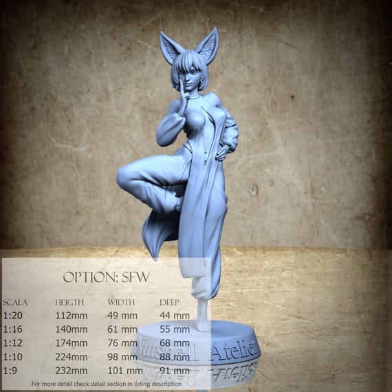 Kemono Monk - 3D-Printed Resin Miniature | July 2025 Collection