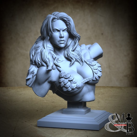 Red Sonja BUST, miniature to assemble and color, in resin