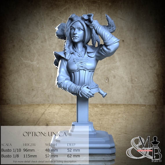 Bust of Sally, Gathering Storm, Great Grimoire, miniature to assemble and color, in resin