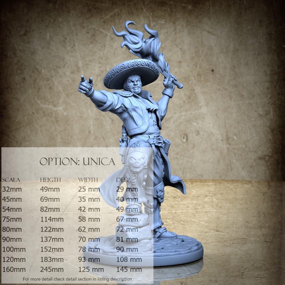 El Charro Del Sol - by Ronin Art Workshop Resin Miniatures - DnD, RPG, Wargame, and Display to Color - Siervos de la Calaca III