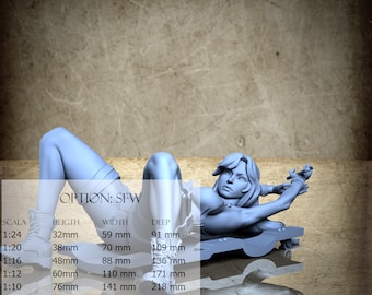 Sexy Mechanic Gadget (Pose 3) - Resin Statue - DnD, RPG, Wargame, and Coloring Page Display - July 2025