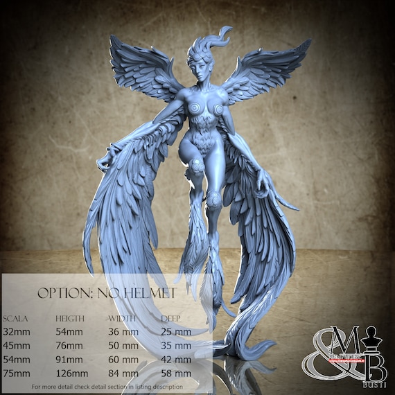 Avian princess, Curse of the celestial children, Great Grimoire, miniature to assemble and color, in resin